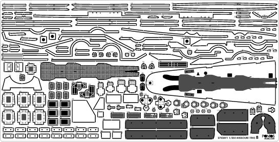 Pontos 37034FB USS BB-63 Missouri 1945 Advanced Detail Up Set for Hobbyboss Kit (Deck Blue 20B stained wooden deck) 1/350 – Bild 26