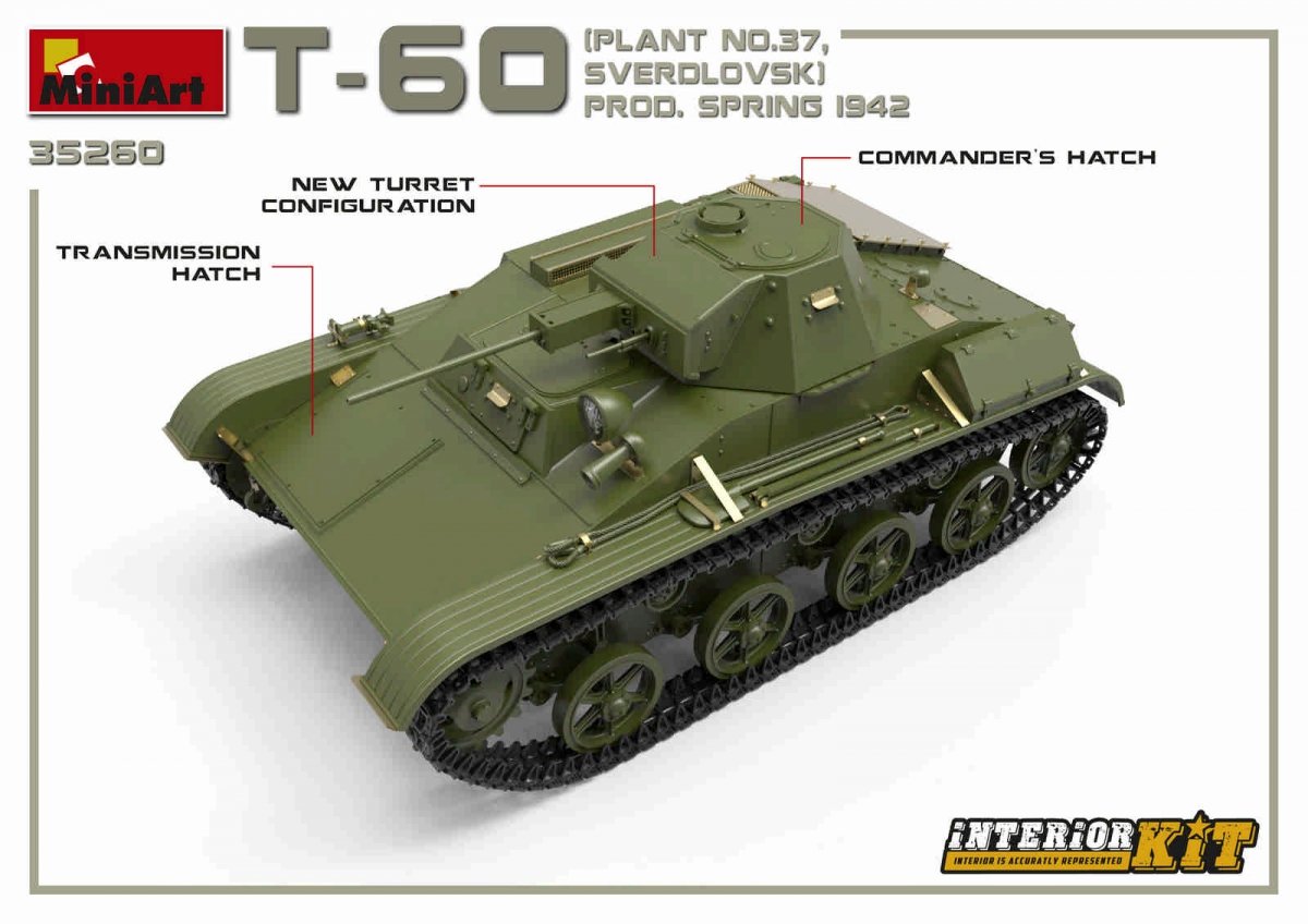 MiniArt 35260 T-60 PLANT N.37, SVERDLOVSK PROD. SPRING 1942. INTERIOR KIT 1/35 – zdjęcie 9
