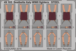 Eduard 49105 Ceintures de sécurité, avions de chasse italiens de la Seconde Guerre mondiale, acier, échelle 1/48