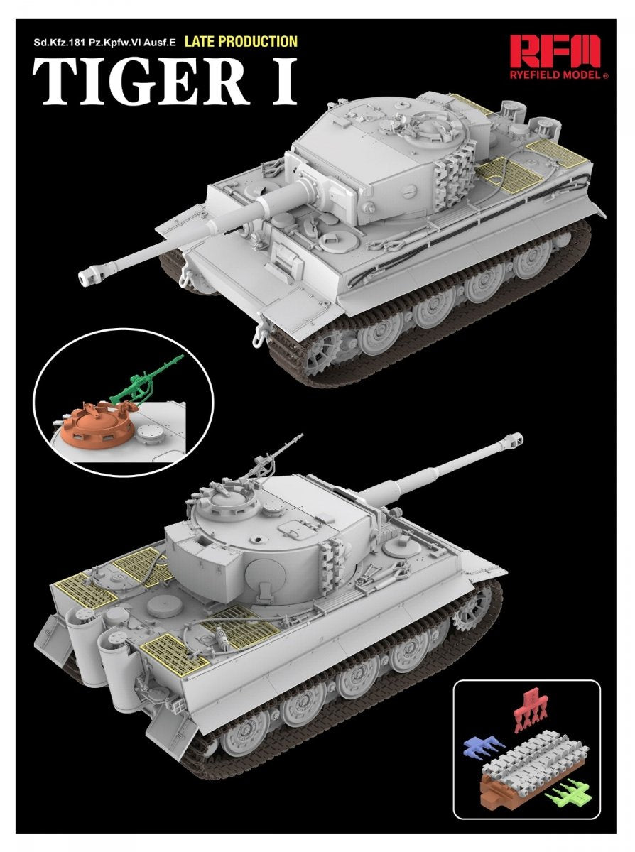Maquette Rye Field 5080 Tiger I, version tardive, Zimmerit et intérieur complet, échelle 1/35 – image 4