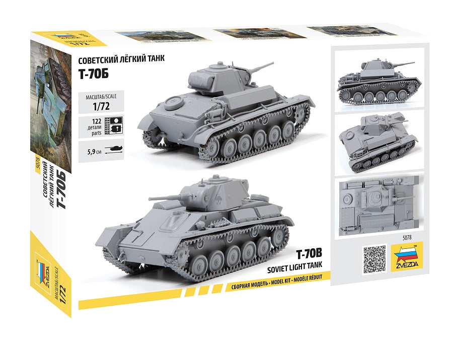 Zvezda 5078 Soviet light tank T-70B 1/72 – immagine 2