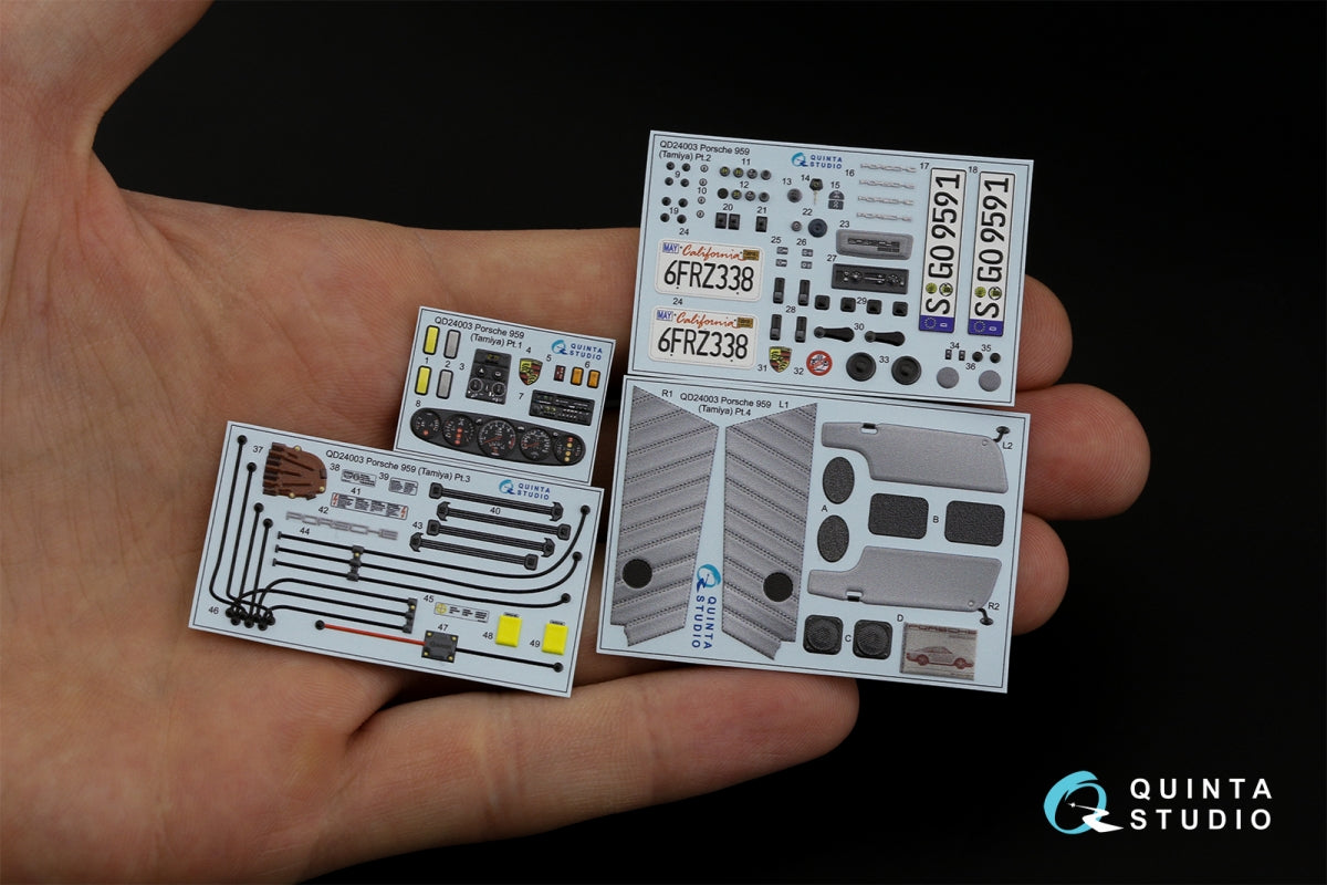 Quinta Studio QD24003 Porsche 959 3D-Printed &amp;amp; coloured Interior on decal paper (Tamiya) 1/24 – Bild 4