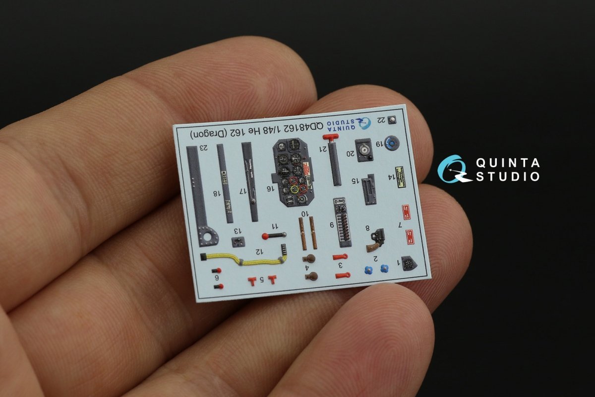 Quinta Studio QD48162 He 162 3D-Printed &amp;amp; coloured Interior on decal paper (Dragon) 1/48 – zdjęcie 8