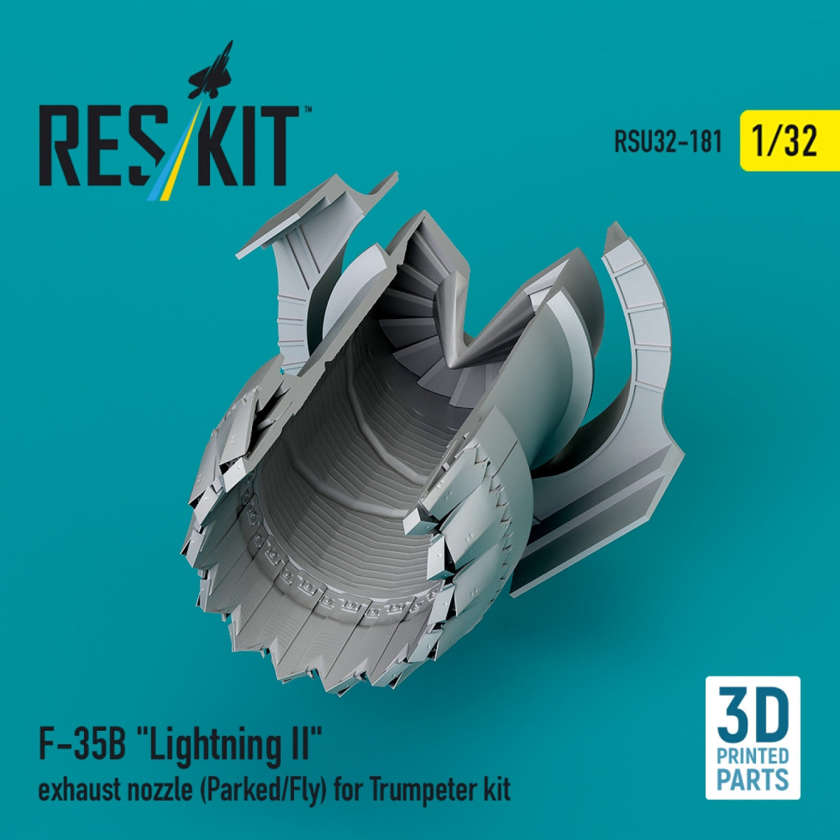 RESKIT RSU32-0181 F-35B &amp;quot;Lightning II&amp;quot; exhaust nozzle (Parked/Fly) for Trumpeter kit (3D printed) 1/32 – Bild 3