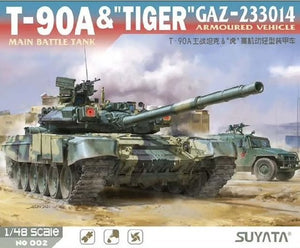 Suyata NO-002 T-90A Main Battle Tank &amp;amp; &amp;quot;Tiger&amp;quot; Gaz-233014 Armoured Vehicle 1/48