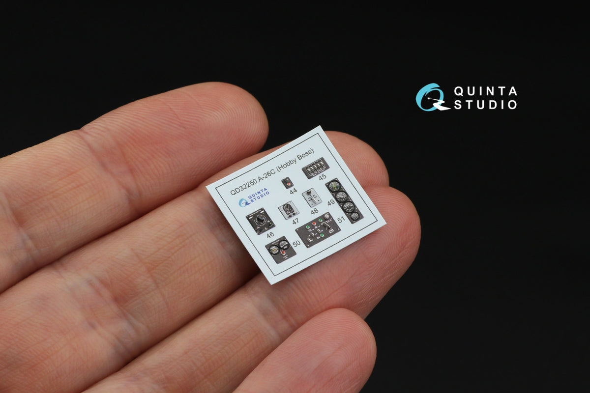 Quinta Studio QD+32250 A-26C Invader 3D-Printed &amp;amp; coloured Interior on decal paper (Hobby Boss) (with 3D-printed resin parts) 1/32 – immagine 6