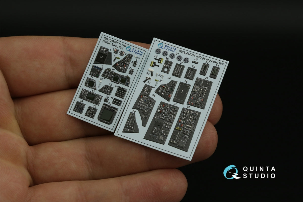 Quinta Studio QDS-48405 F-14D 3D-Printed &amp;amp; coloured Interior on decal paper (Hobby Boss) (Small version) 1/48 – imagen 5