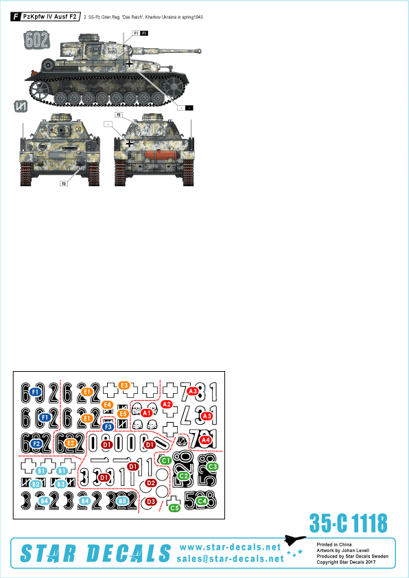 Star Decals 35-C1118 PzKpfw IV F2 and G of the Waffen-SS 1/35 – zdjęcie 2