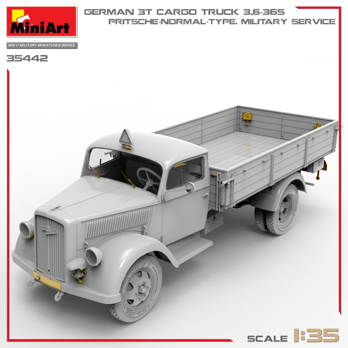 Miniart 35442 GERMAN 3T CARGO TRUCK 3,6-36S. PRITSCHE-NORMAL-TYPE. MILITARY SERVICE 1/35 – immagine 8