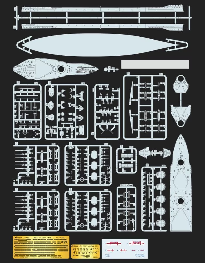 FlyHawk Model FH1312 HMS Iron Duke 1914 1/700 – Bild 3
