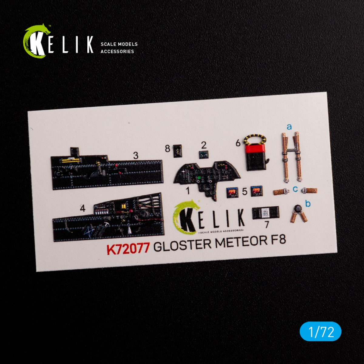 KELIK K72077 Gloster Meteor F.8 interior 3D decals for Airfix kit 1/72 – immagine 2