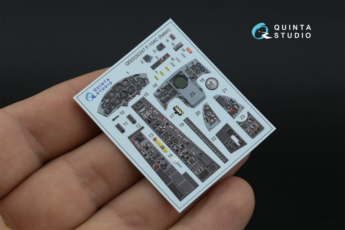Quinta Studio QDS-32247 F-104C 3D-Printed &amp;amp; colored Interior on decal paper (Italeri) (Small version) 1/32 – image 5