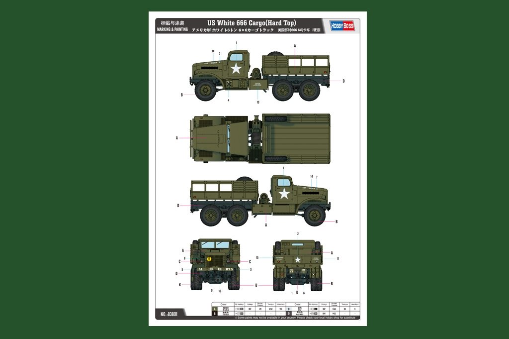 Hobby Boss 83801 US Blanc 666 Cargo Hard Top (1/35) – image 3