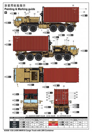 Camion cargo I Love Kit 63550 LVSR MKR18 avec conteneur de 20 pieds, échelle 1/35 – image 4