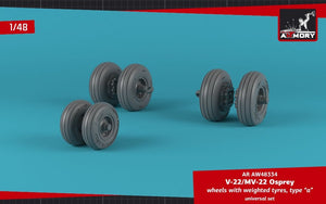 Armory Models AW48334 V-22/MV-22 Osprey wheels w/ weighted tires type “a” 1/48 – immagine 4