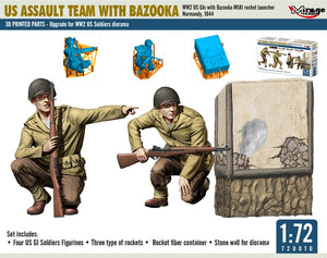Mirage Hobby 720010 US ASSAULT TEAM WITH BAZOOKA, WW2 US GIs with Bazooka M1A1 Rocket Launcher Normandy, 1944 1/72 – Bild 4