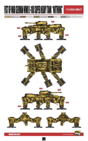 Modelcollect UA72126 Fist of War German WWII E-100 Supper Heavy Tank Nothung 1/72 – immagine 4