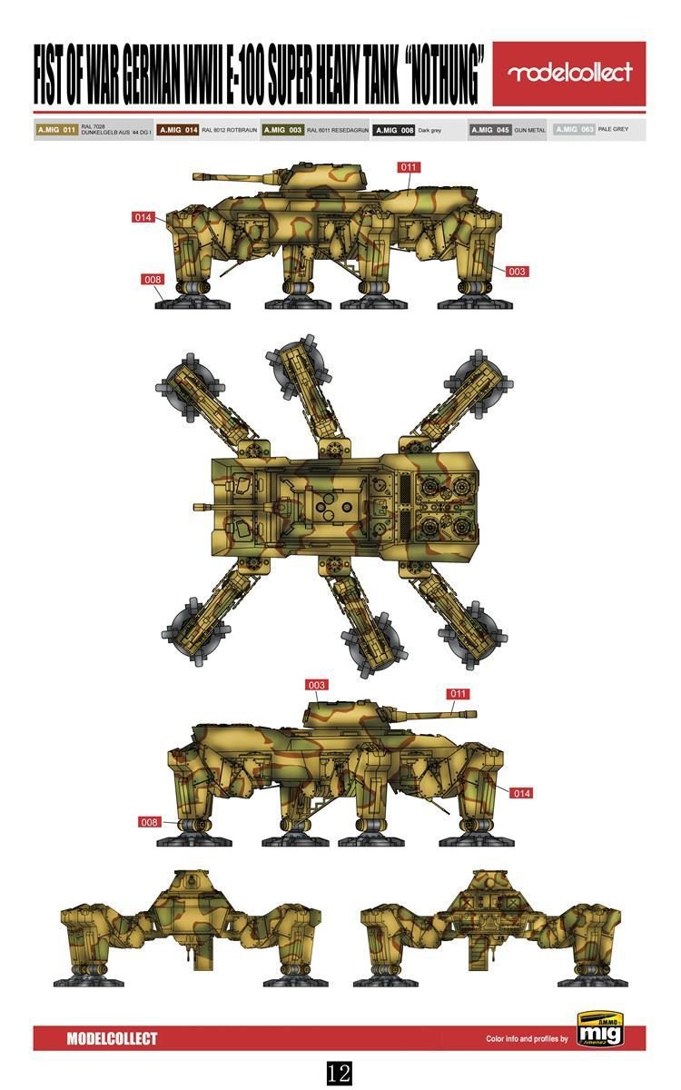 Modelcollect UA72126 Fist of War German WWII E-100 Supper Heavy Tank Nothung 1/72 – immagine 4