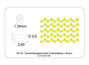 Aber 16112 Turned Hexagonal bolts (1,34x2,60mm) x 30 pcs. 1/16 – Bild 4
