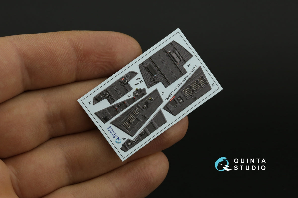 Quinta Studio QD48433 F-15I 3D-Printed coloured Interior on decal paper (Academy) 1/48 – imagen 6