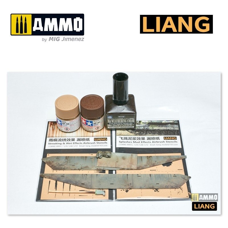 Liang 0002 Streaking &amp;amp; Wet Effects Airbrush Stencils – image 2