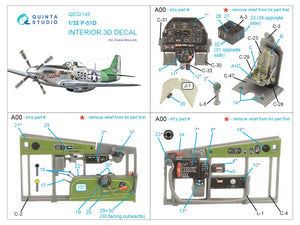Quinta Studio QD32145 P-51D Mustang 3D-Printed &amp;amp; coloured Interior on decal paper (Zoukei-Mura SWS) 1/32 – Bild 2