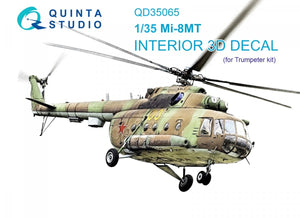 Quinta Studio QD35065 Mi-8MT 3D-Printed &amp;amp; coloured Interior on decal paper (Trumpeter) 1/35