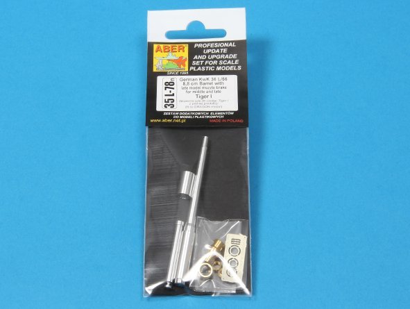 Aber 35L-078n 88mm KwK36/L56 barrel for German Tank Tiger I, Ausf. E - with late muzzle brake 1/35 – immagine 6