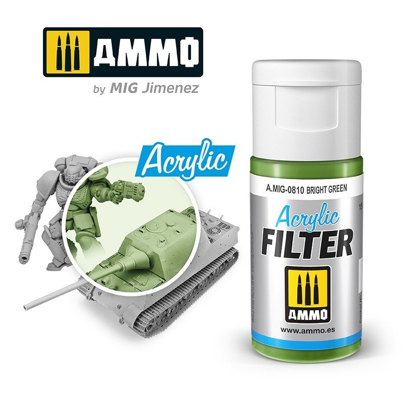 Filtre acrylique Ammo of Mig 0810 Vert vif 15 ml