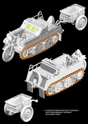 Dragon 6341 Sd.Kfz.2 Kettenkrad Early Production w/Infanteriekarren 1/35 – Bild 7