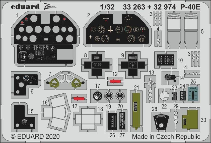 Eduard BIG33122 P-40E part I for Trumpeter 1/32 – immagine 3