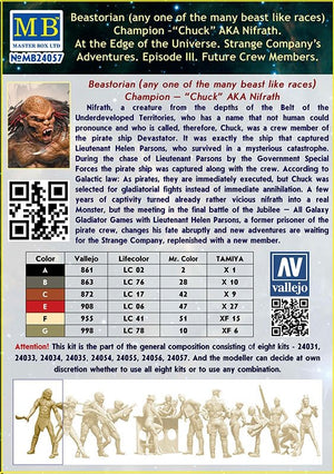 Master Box 24057 Beastorian (n&amp;#39;importe laquelle des nombreuses races bestiales) Champion – « Chuck » alias Nifrath 1/24 – image 3