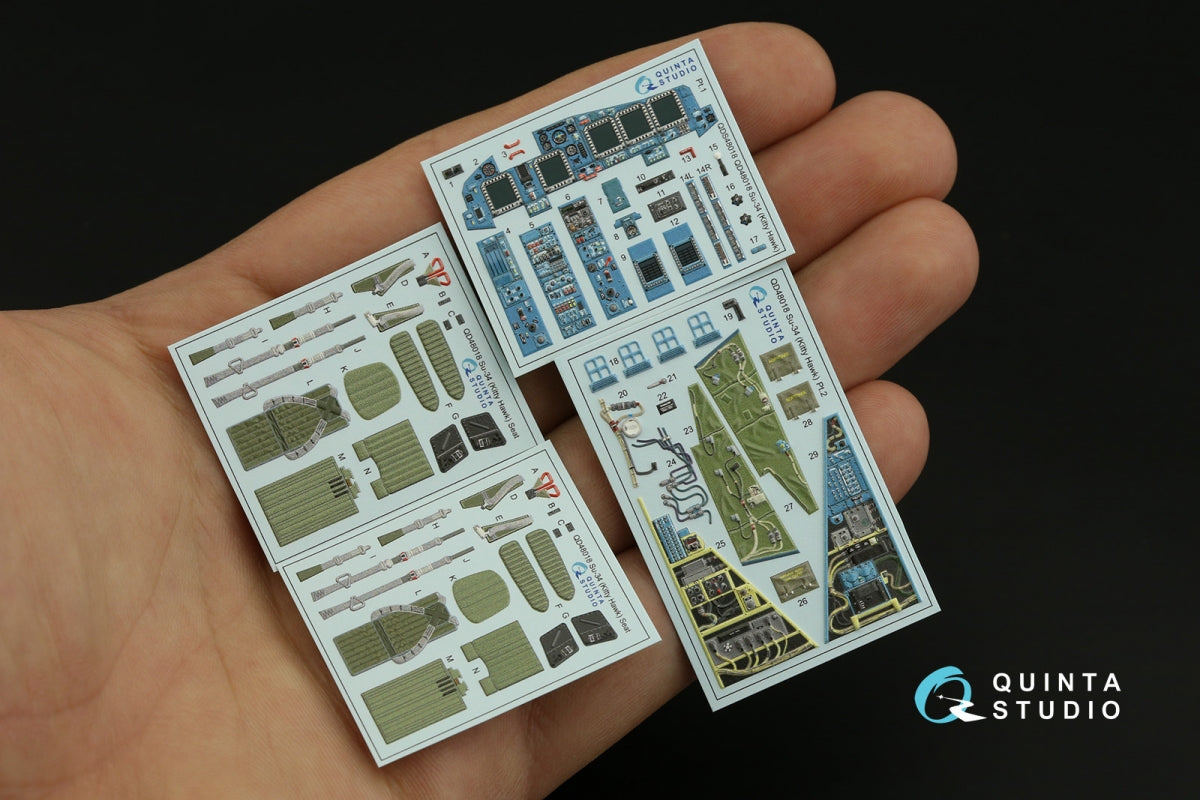 Intérieur coloré imprimé en 3D sur papier décalcomanie Quinta Studio QD48018 Su-34 (KittyHawk) 1/48 – image 5