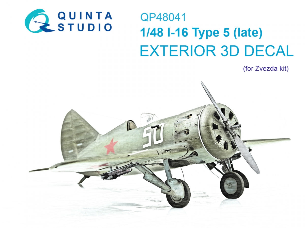 Quinta Studio QP48041 I-16 Type 5 (tardif) Ensemble extérieur (Zvezda) 1/48