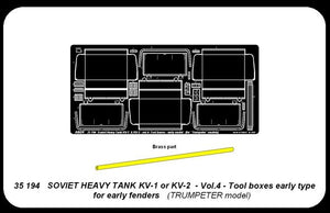 Aber 35194 Russian heavy tank KV-1, KV-2 - vol. 4 - additional set - tool boxes early type for early fenders 1/35 – Bild 4