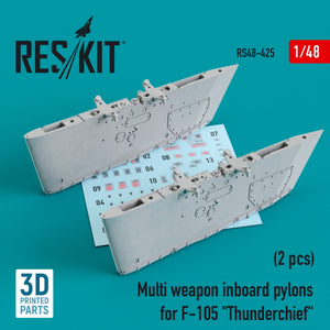 RESKIT RS48-0425 MULTI WEAPON INBOARD PYLONS FOR F-105 &amp;quot;THUNDERCHIEF&amp;quot; (2 PCS) (3D PRINTED) 1/48