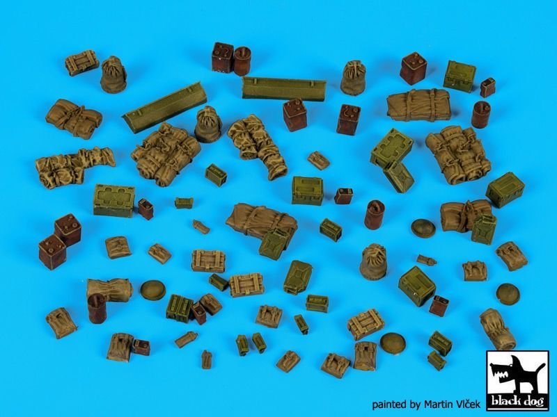 Ensemble d'accessoires d'équipement britannique de la Seconde Guerre mondiale Black Dog T72091, échelle 1/72