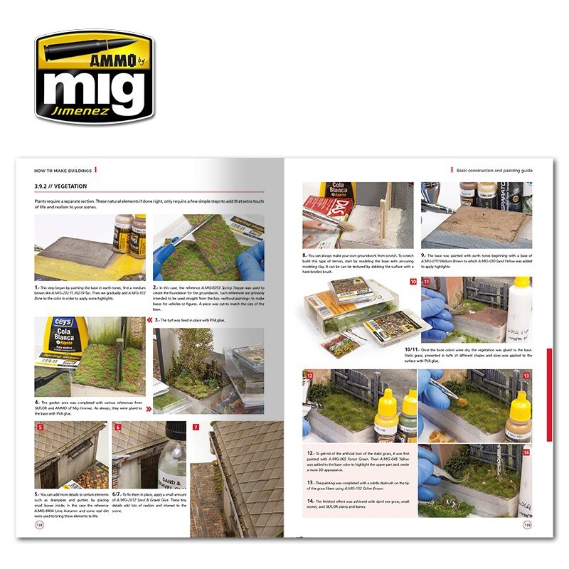 AMMO of Mig Jimenez 6135 HOW TO MAKE BUILDINGS. BASIC CONSTRUCTION AND PAINTING GUIDE (English) – immagine 10
