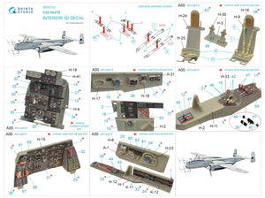 Quinta Studio QD32103 He 219 3D-Printed &amp;amp; coloured Interior on decal paper ( ZM SWS ) 1/32 – imagen 2
