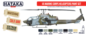 Kit de peinture Hataka HTK-AS14 pour hélicoptères du Corps des Marines des États-Unis (8 x 17 ml)