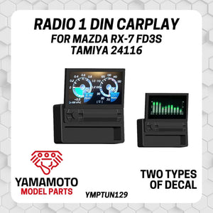 Autoradio Yamamoto YMPTUN129 1 DIN compatible Carplay pour Mazda RX-7 FD3S Tamiya 1/24