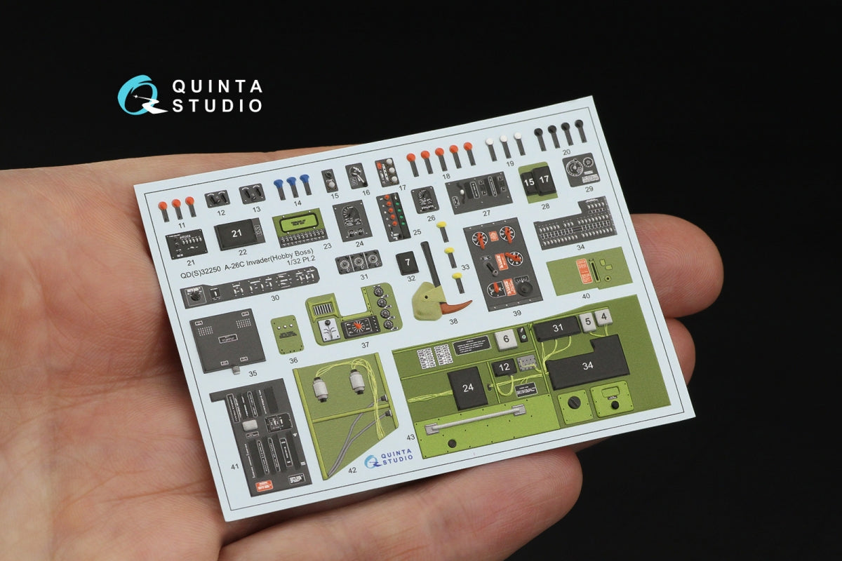 Quinta Studio QDS-32250 A-26C Invader 3D-Printed &amp;amp; colored Interior on decal paper (Hobby Boss) (with 3D-printed resin parts) 1/32 – image 4