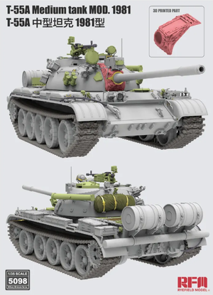 Rye Field Model 5098 T-55A Medium Tank Mod. 1981 with workable track links 1/35 – imagen 2