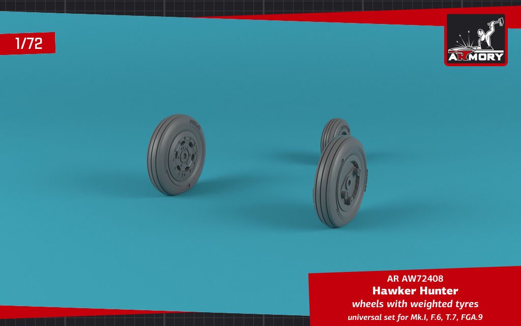 Armory Models AW72408 Hawker Hunter weighted wheels 1/72 – Bild 2