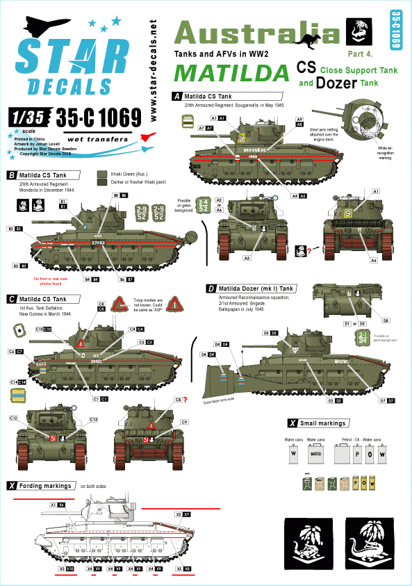 Star Decals 35-C1069 Australia Tanks &amp;amp; AFVs # 4 1/35