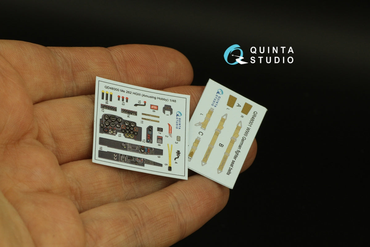 Quinta Studio QD48300 Me 262 HGIII 3D-Printed coloured Interior on decal paper (Amusing Hobby) 1/48 – Bild 3