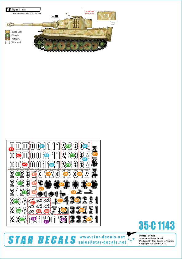 Star Decals 35-C1143 s.Pz.Abt. 505 #1. 1/35 – image 2
