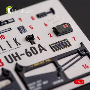 KELIK K48113 UH-60A Black Hawk - Type 1 interior 3D decals for ICM kit 1/48 – Bild 10