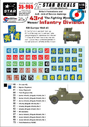 Star Decals 35-965 British 43rd Infantry Division 1/35