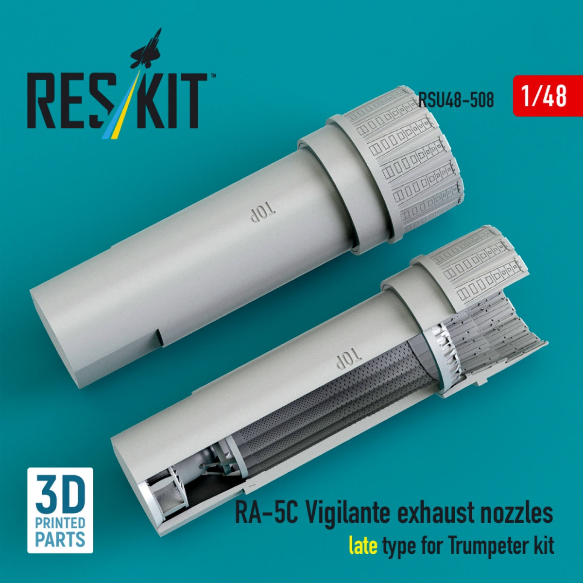 RESKIT RSU48-0508 RA-5C Vigilante exhaust nozzles early type for Trumpeter kit (3D Printed) 1/48